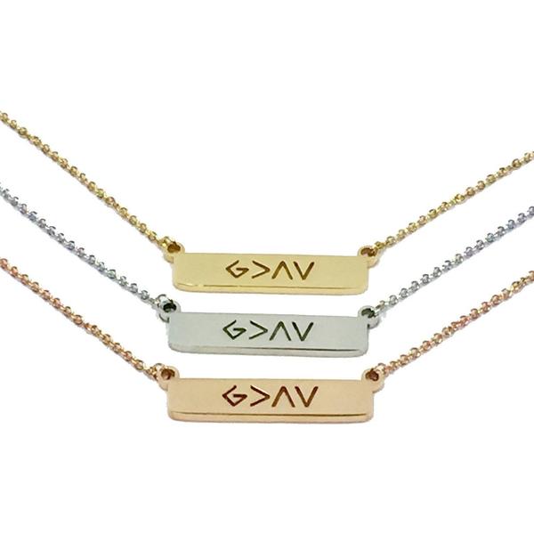 GOD IS GREATER THAN THE HIGHS & LOWS BAR NECKLACE - Royal Birkdale Boutique
