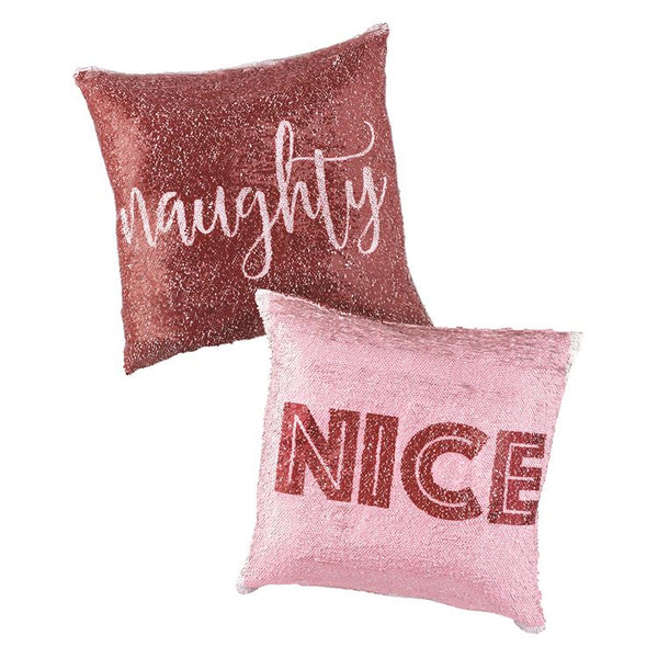 NAUGHTY OR NICE SEQUIN THROW PILLOW - Royal Birkdale Boutique