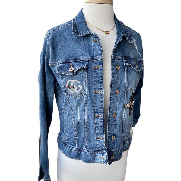 PAINTED & PATCHED DISTRESSED DENIM JACKET